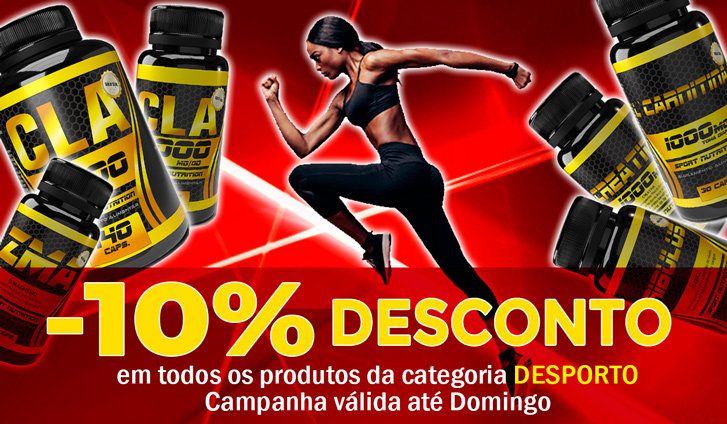 Desconto de 10% em todos os produtos Desporto
