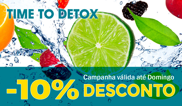 Desconto de 10% em todos os produtos desintoxicantes